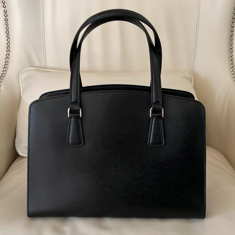 Kate Spade Perry Medium Satchel Saffiano Leather Black LIKE NEW CONDITION - Picture 7 of 15
